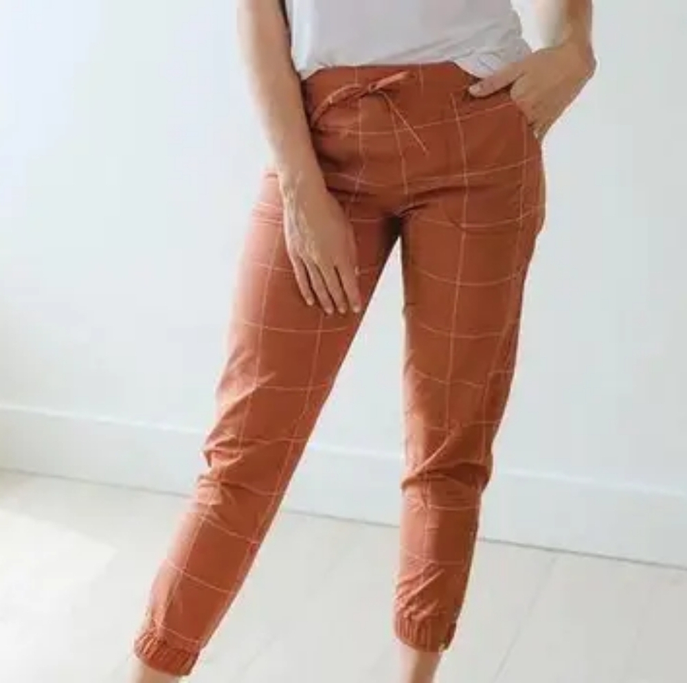 Women's Tan Checkered Pants